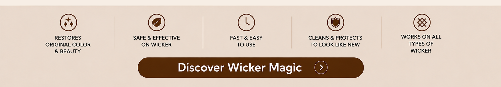 Wicker Magic benefits and discover button